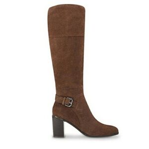 Bandolino Ollia Tall Chocolate Brown Suede Block Heel Boots Women’s‎ Size 8M
